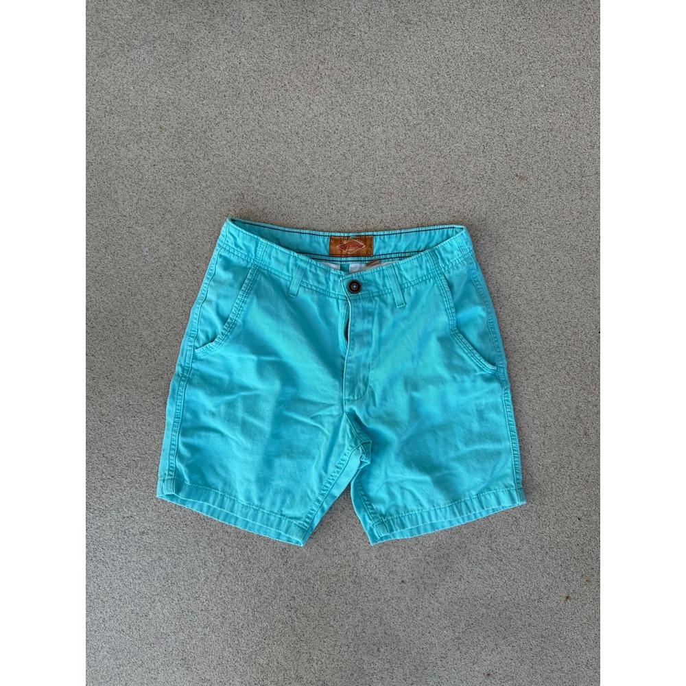 Red Camel Chino 30 Shorts Mens Turquoise Blue Flat Front Casual Cotton